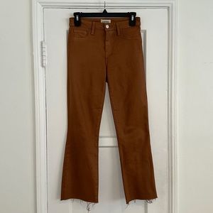 L’AGENCE KENDRA CROP FLARE JEANS IN JAVA COATED SIZE 25. WORN ONCE